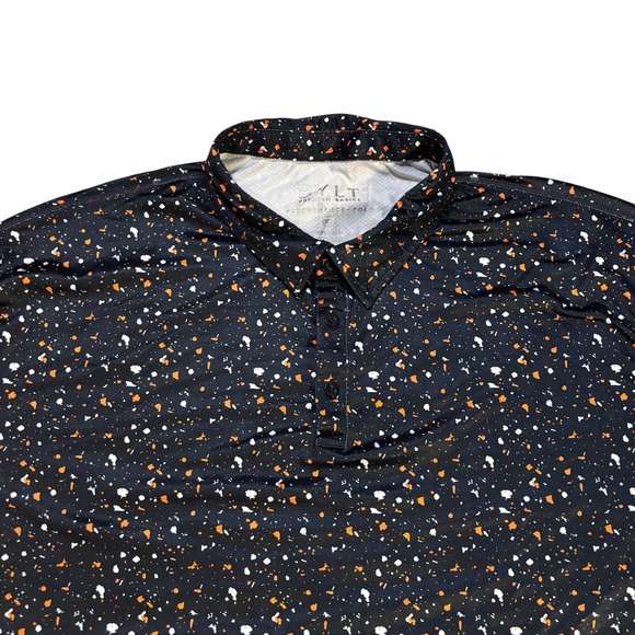 BYLT Premium Basics XXL Performance Polo Black Orange White Speckled - Picture 2 of 8